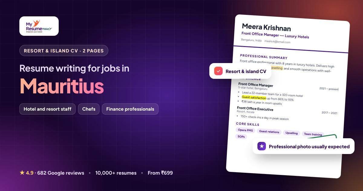 Resume writing services for jobs in Mauritius by My Resume Maker