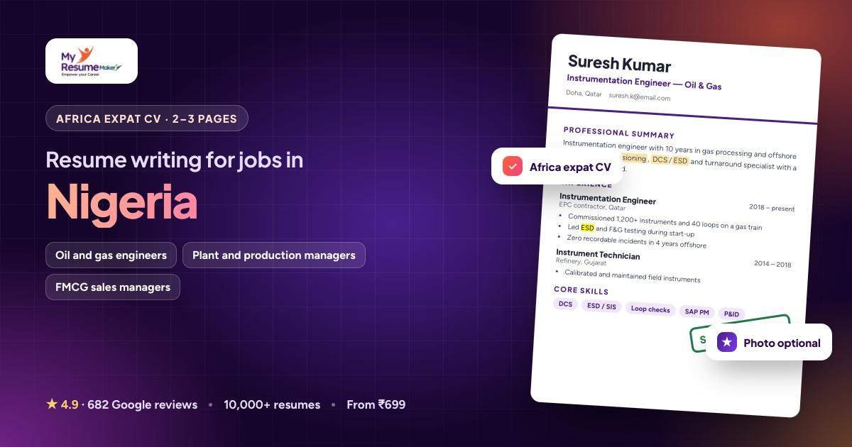 Resume writing services for jobs in Nigeria by My Resume Maker